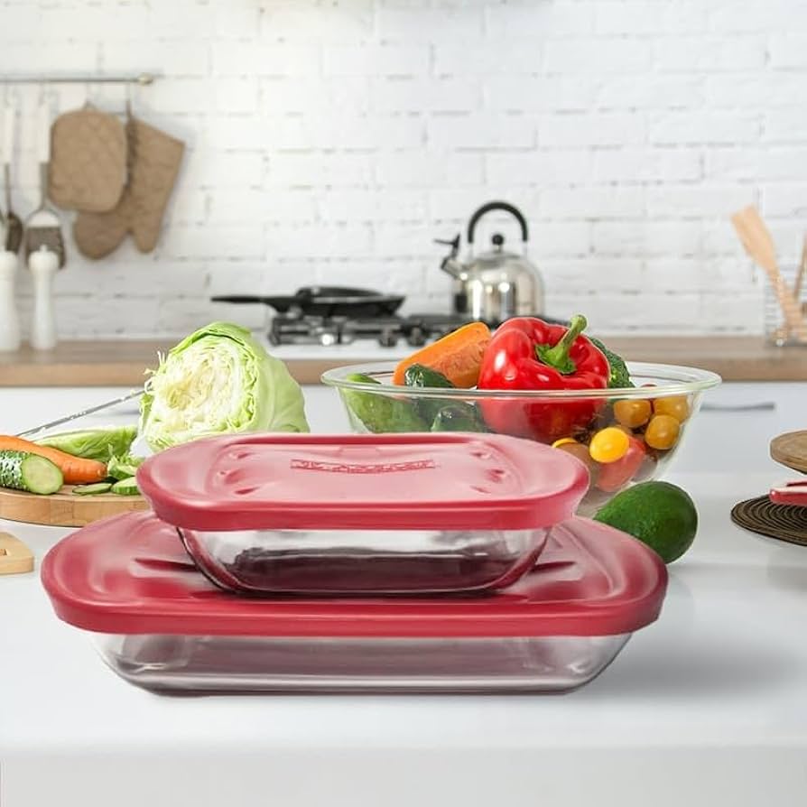 ANCHOR HOCKING 調理用ボウル 4個セット Amazon.com | Anchor Hocking 4 Pc. Glass Bakeware Set 91036